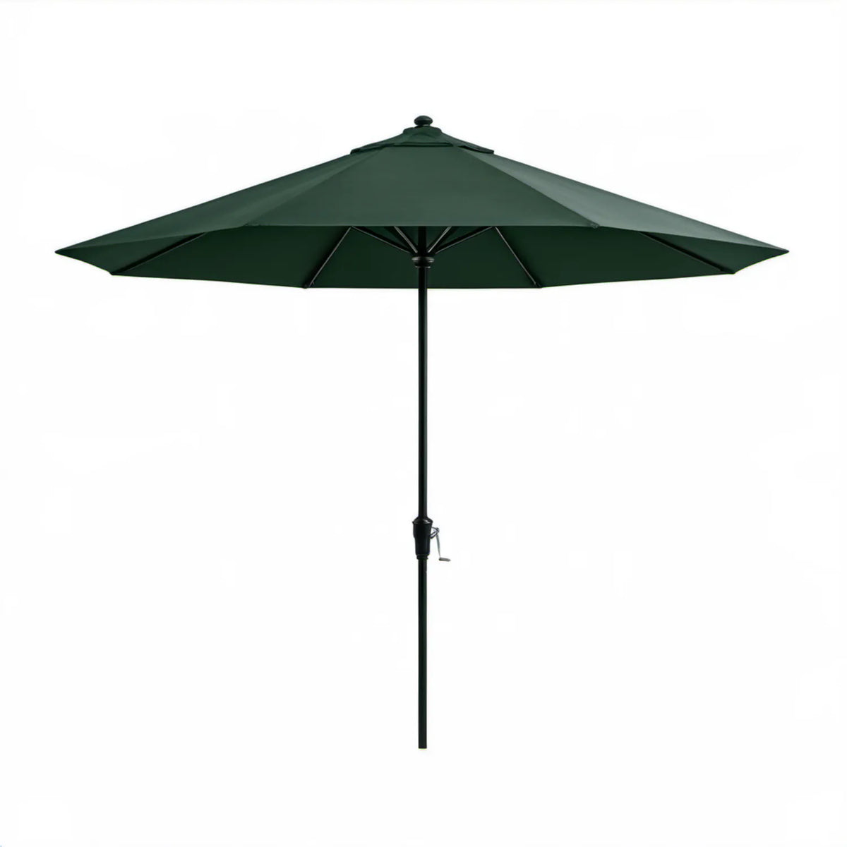 Parasol ogrodowy z korbą Ø 300 cm, wysokość 245 cm, ciemnozielony/czarny, poliester i stal