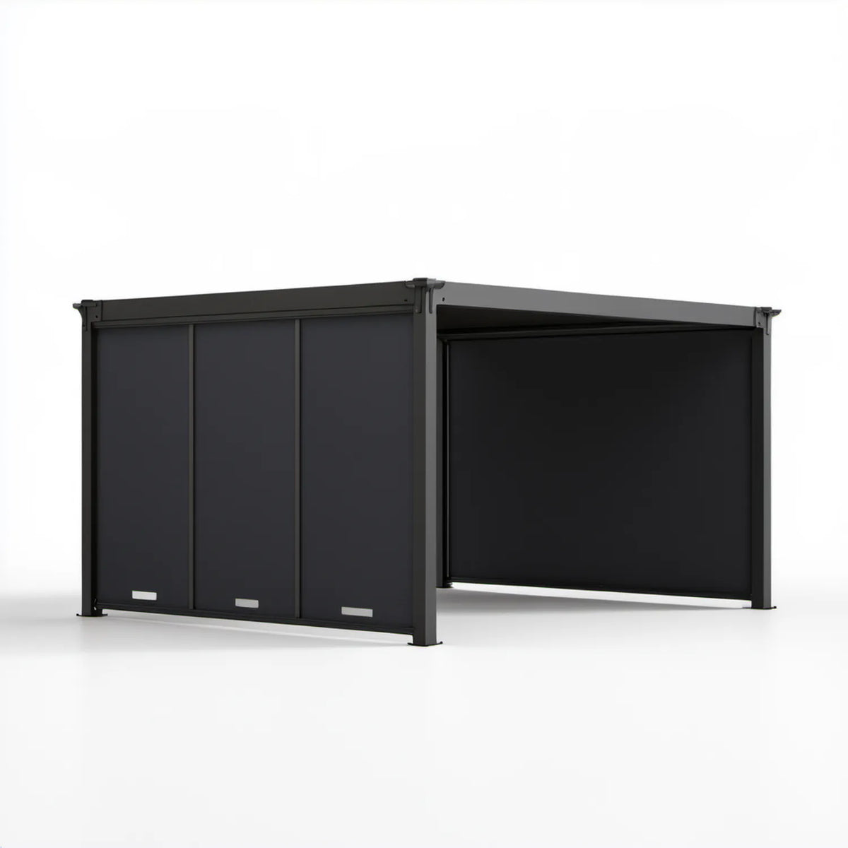 Aluminiowa pergola ogrodowa z 4 roletami bocznymi, antracytowa, 400 x 300 x 230 cm