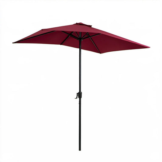 Bordowy ośmiokątny parasol ogrodowy 300 cm z korbą, wysokość 245 cm