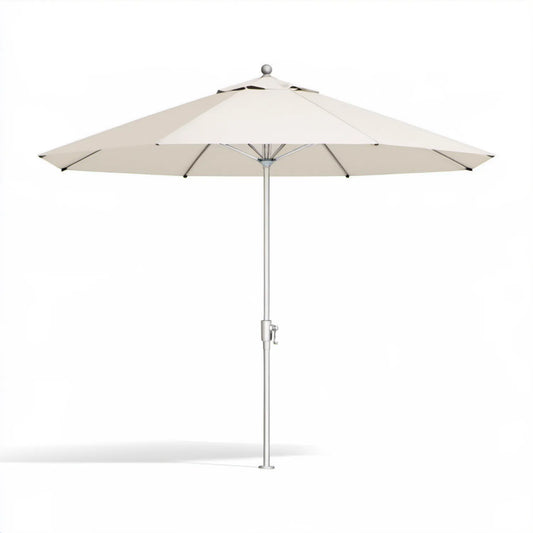 Ośmiokątny parasol ogrodowy kremowy/srebrny 300 cm, wysokość 250 cm
